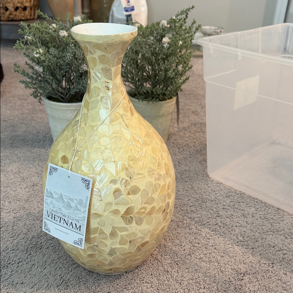 Chic Yellow Mosaic Vase
